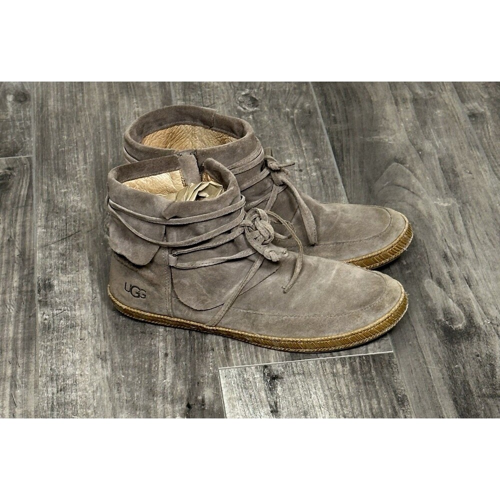 UGG Australia Reid Ankle Boots Womens 9 Brown Suede Bootie Moccasins 1019129 - Picture 5 of 10